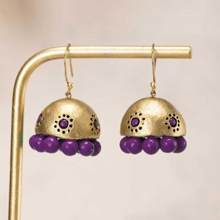 Handmade Beaded Classic Dome Terracotta Earrings