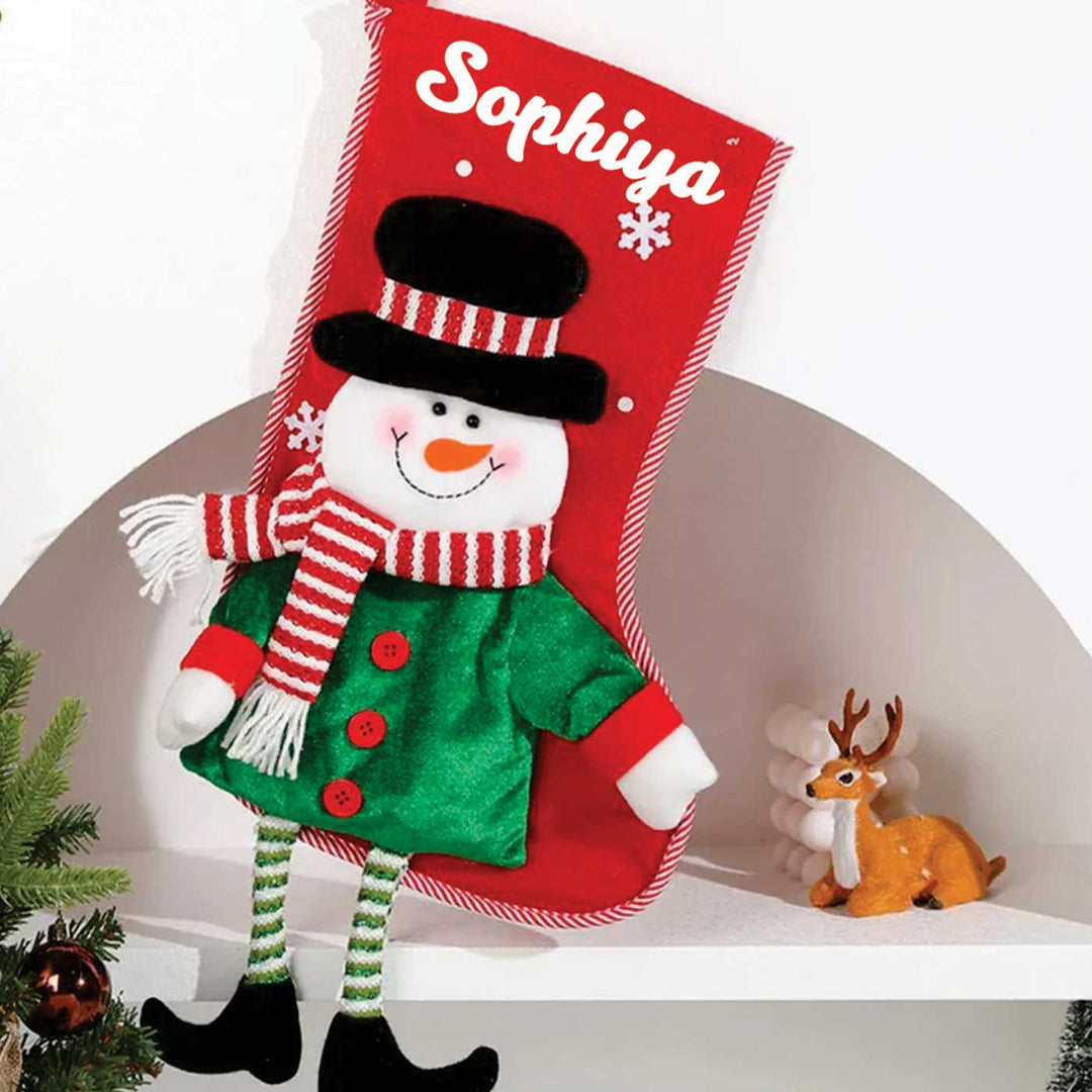 Personalized Dangling Legs Velvet Stockings For Christmas Decoration