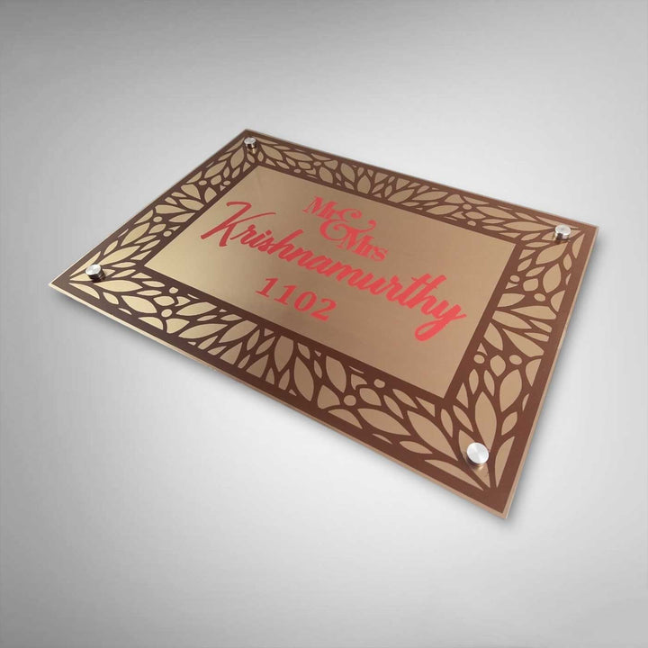Personalized Engraved Square Copper Stainless Steel Name Plate