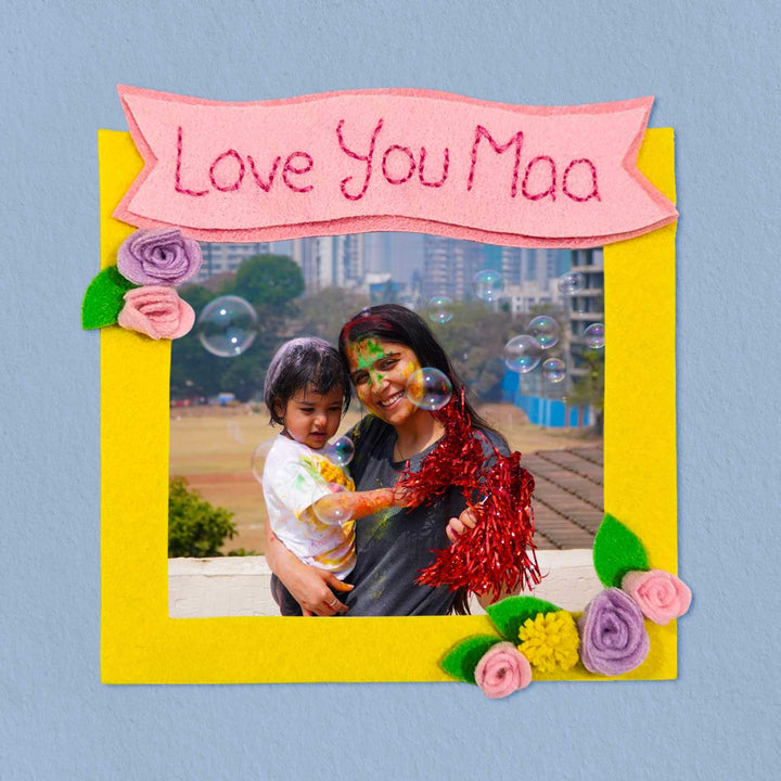 Photo Personalized Handmade Floral Theme Felt Fridge Magnet