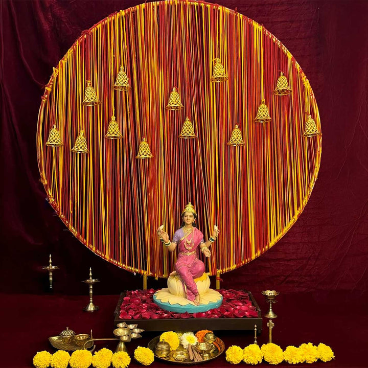 Sacred Thread Circular Backdrop Decor Kit With Nada Chadi & Decorative Bells