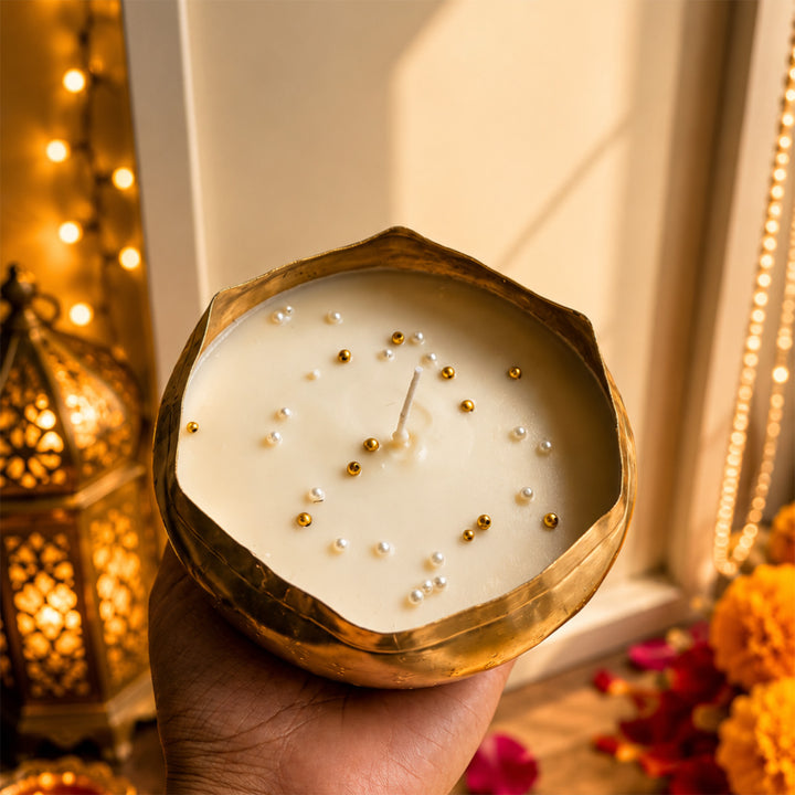Green Aura Diwali Gift Hamper With Mug And Urli Soy Wax Scented Candle For Festive Gifting