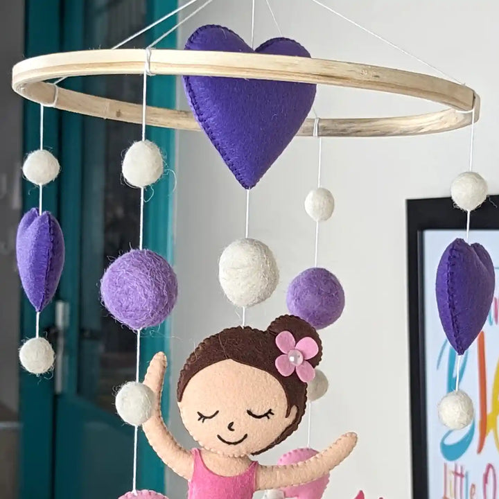 Handmade Ballerina Theme Felt Cot Mobile
