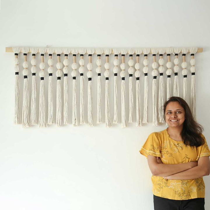 Handmade Macrame Big Tassels Design Cotton Wall Hanging
