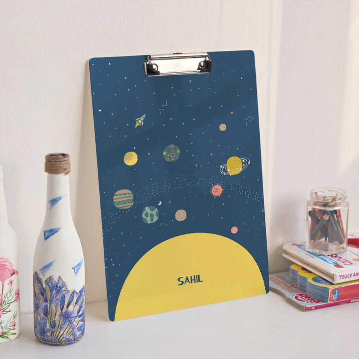 Personalized Space Explorer Theme Acrylic Clipboard