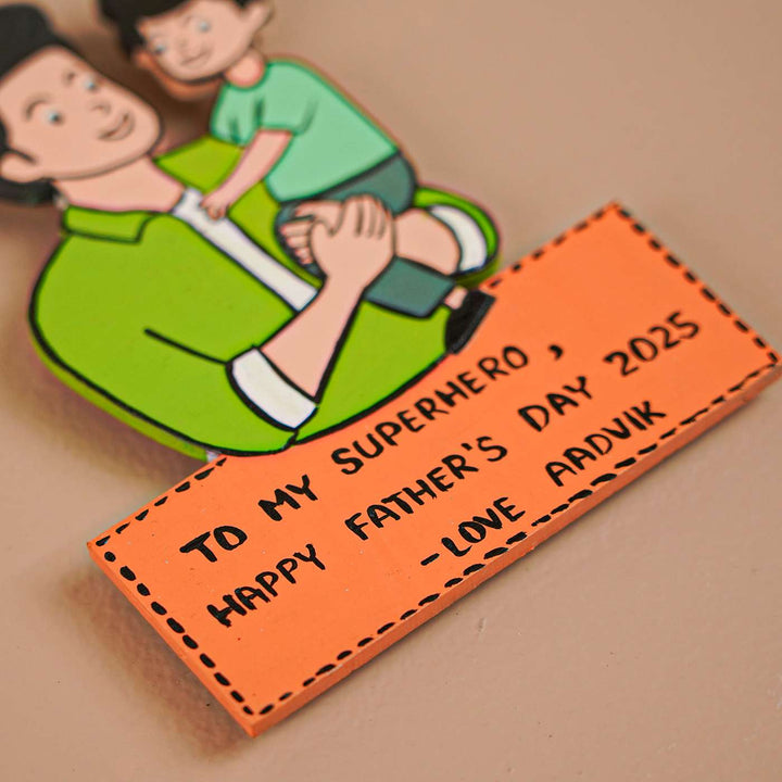 Personalized Caricature Cutout MDF Wood Fridge Magnet For Fathers