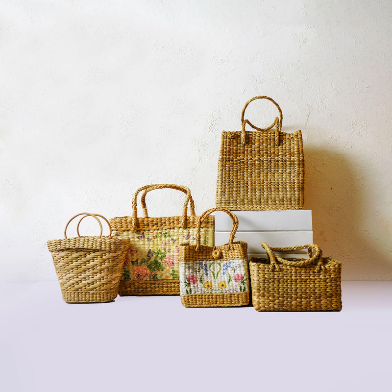 Handcrafted Kauna Grass Printed Small Bag