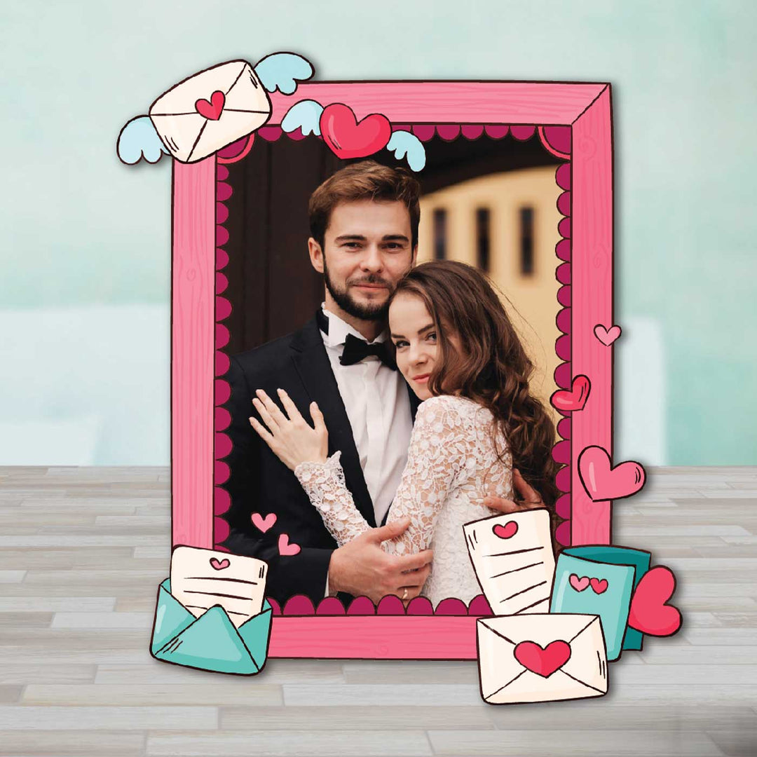 Photo Personalized Love Letter Theme Wooden Fridge Magnet For Couples