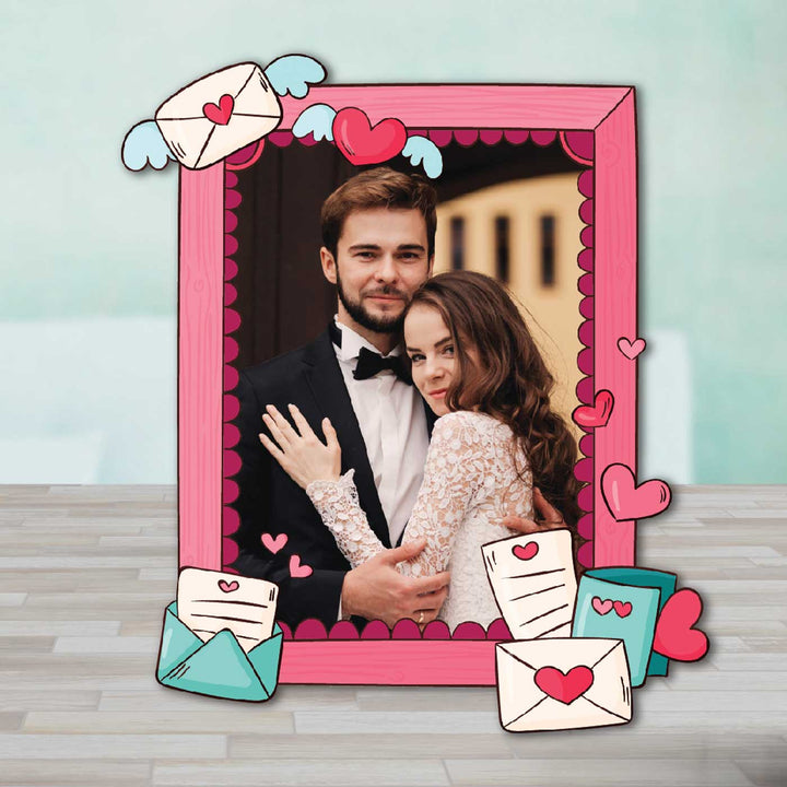 Photo Personalized Love Letter Theme Wooden Fridge Magnet For Couples