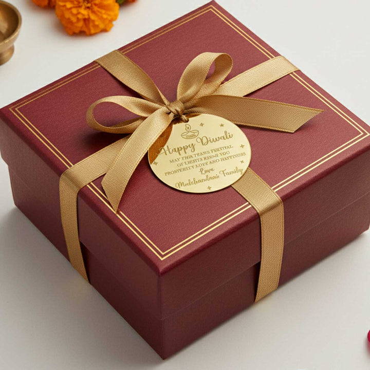Personalized Engraved Round Acrylic Diwali Gift Tags | Set Of 10