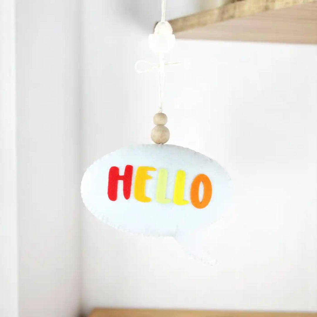 Handmade "Hello" Speech Bubble Theme Felt Hanging For Kids