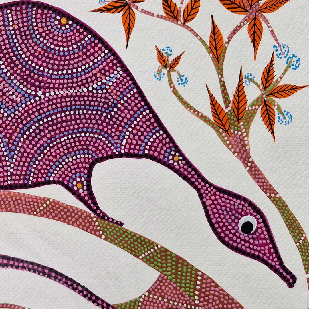 11 x 15 Inch | Purple Spirit Of The Trees | Original Hand Painted Bhill Painting | Acrylic Paints On Paper