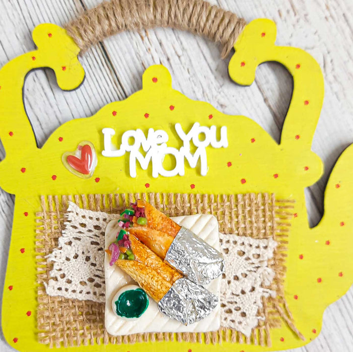 Handmade Polymer Clay Love In Every Bite Wooden Decorative Plaque