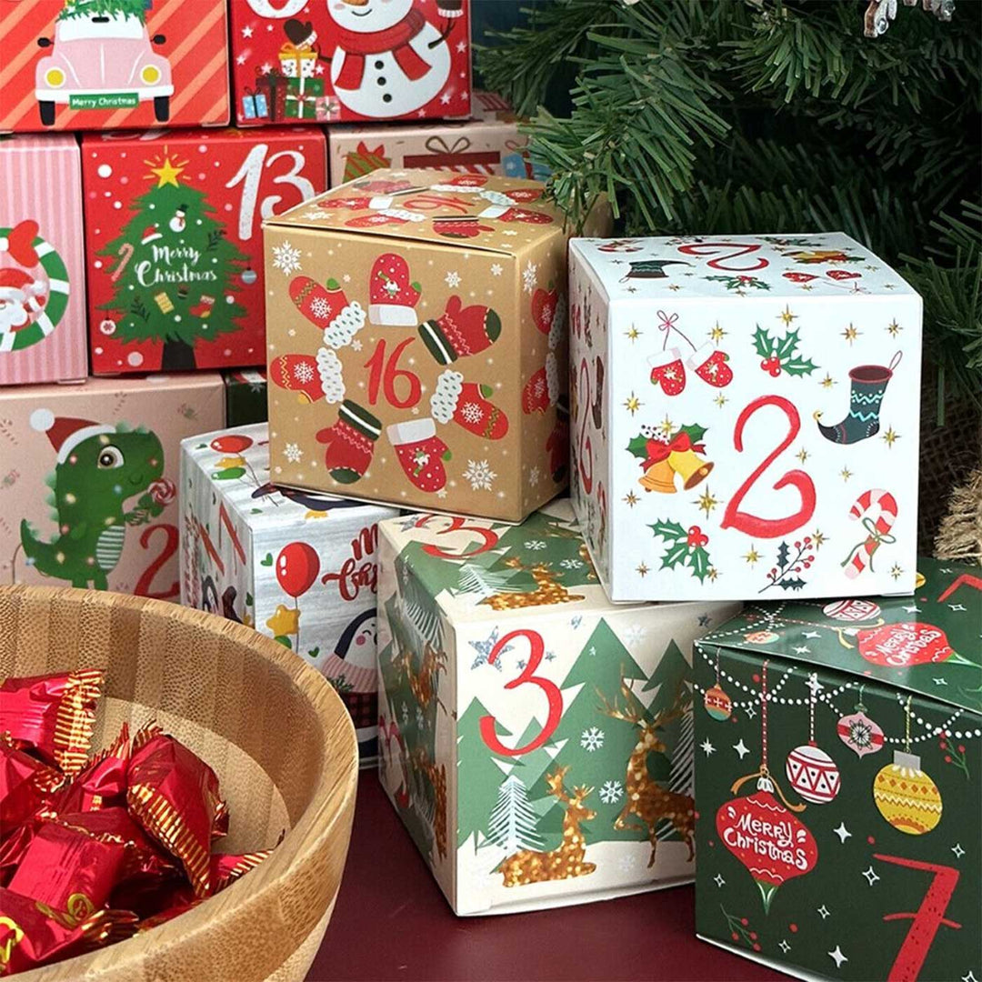 Handmade Paper Christmas Advent Calendar | 24 Gift Boxes
