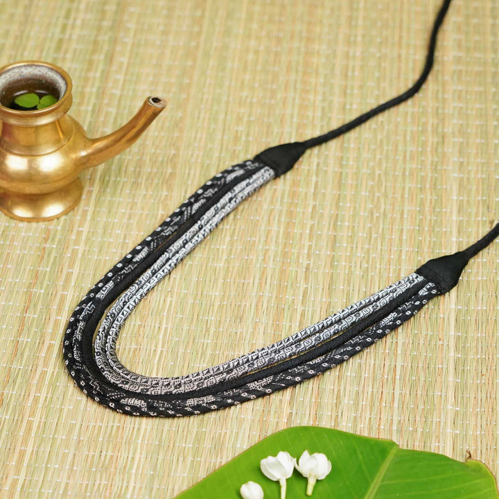 Handmade Pournima Panchadhanush Khunn Fabric Cotton Necklace
