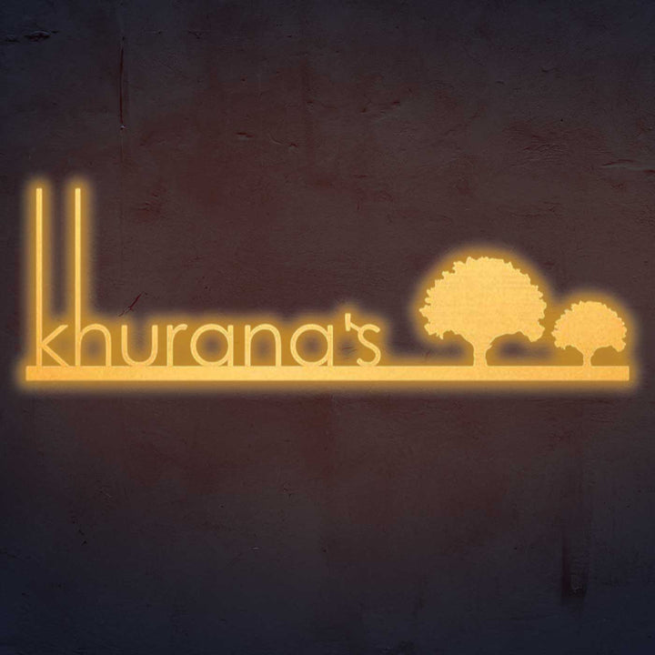 Personalized Laser Cut Tree Theme Steel Name Plate