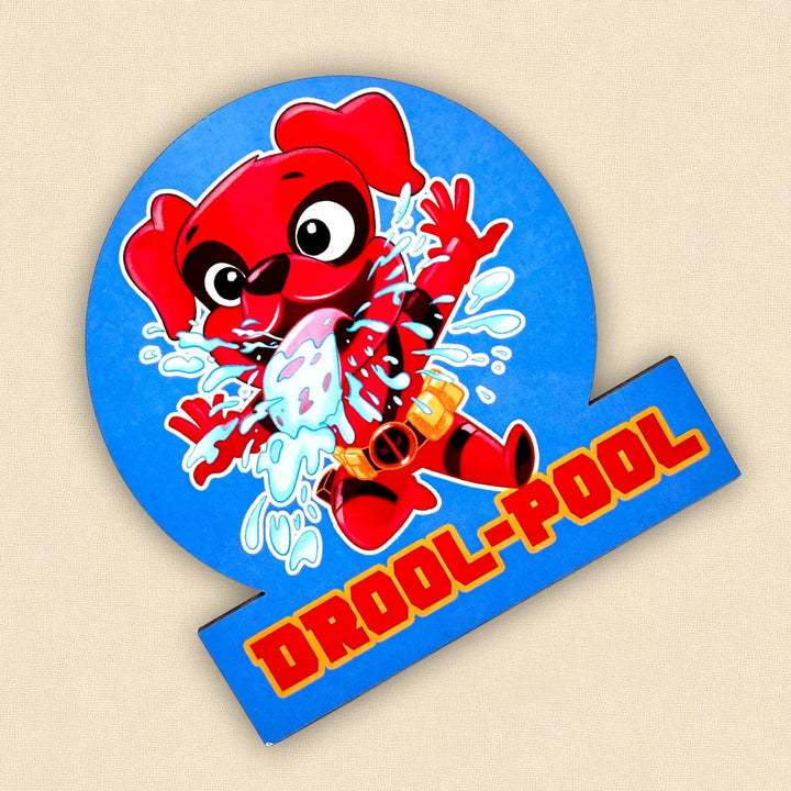Printed Dog Theme "Drool Pool" MDF Wood Fridge Magnet