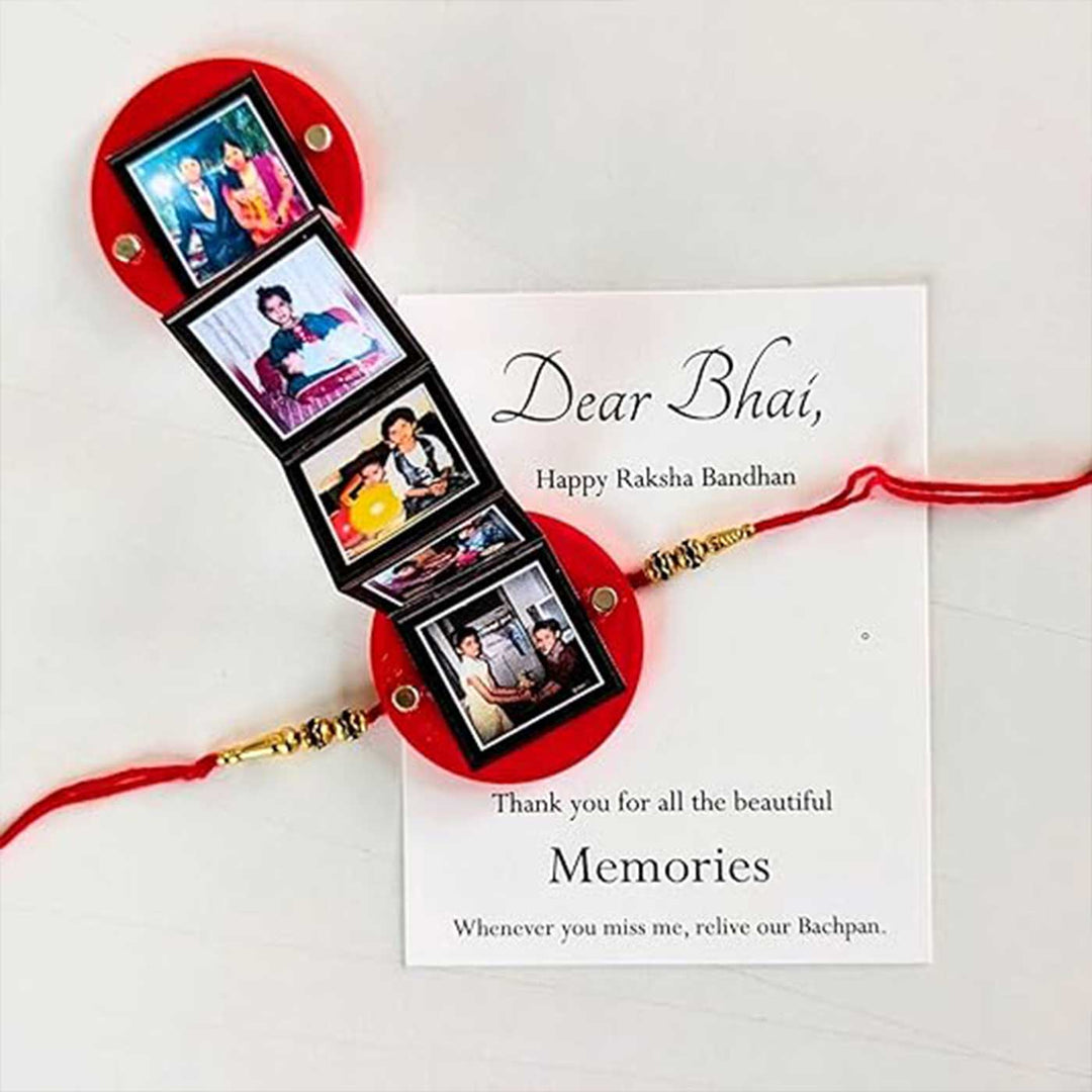 Photo Personalized Printed Unique Pop Up Acrylic Rakhi - Opened Photo Display