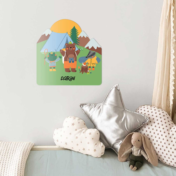 Personalized Into The Wild Theme Acrylic Kids Name Plate