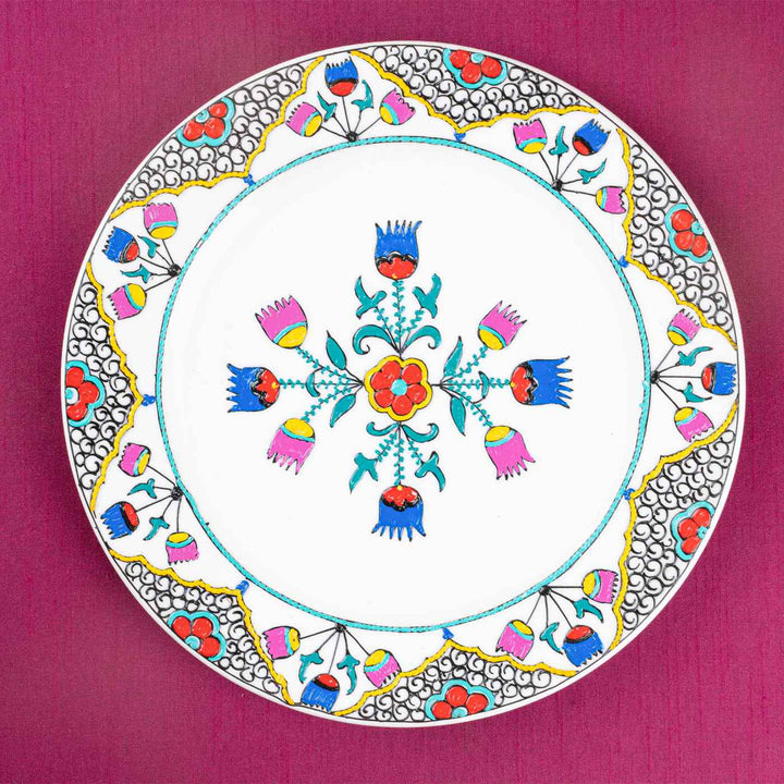 Handpainted Ceramic Wall Plate With Frame