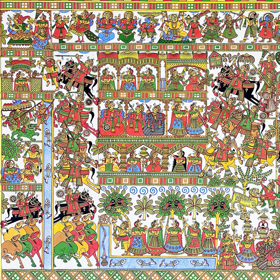 42 X 60 Inch | Marriage of Pabuji Paper Phad Painting