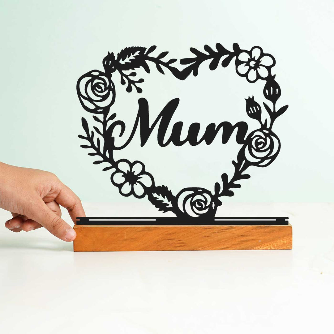 Personalized Handmade Laser Cut Floral Heart Theme Metal Table Decor