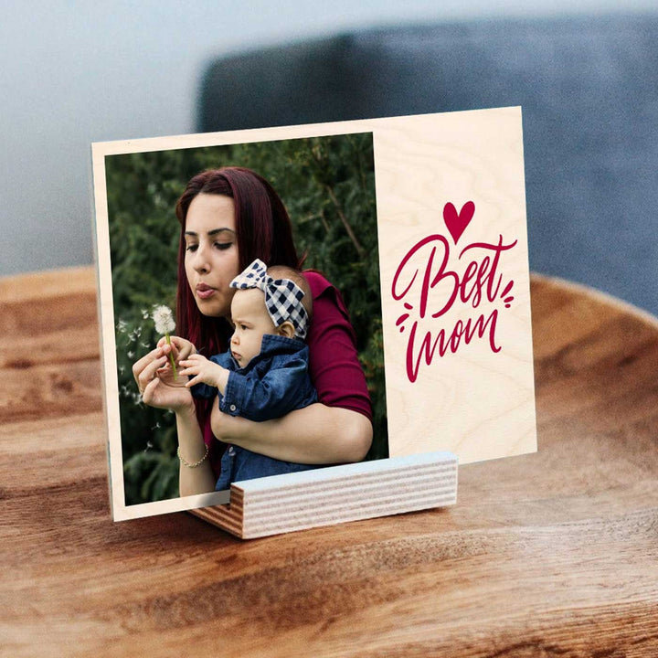 Photo Personalized Best Mom Ever Theme Wooden Photo Frame