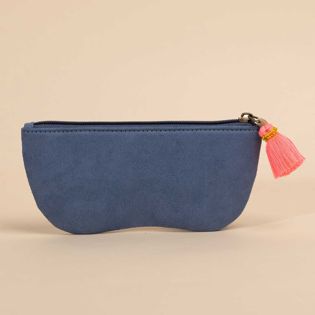 Handmade Embroidered Blessed Design Suede Sunglass Cover