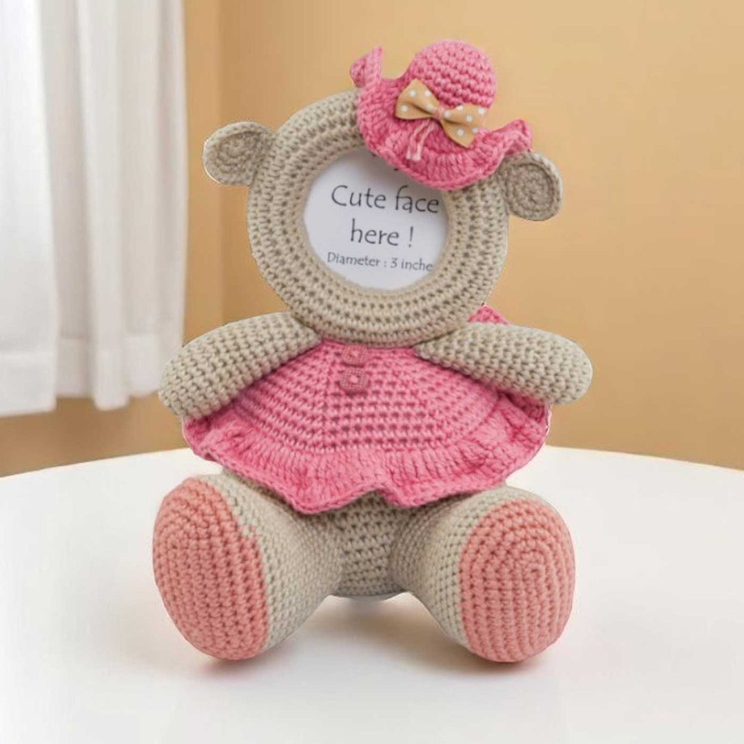 Handmade Crochet Photo Frame for Girls