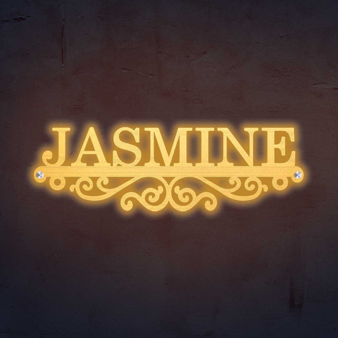 Personalized Laser Cut Minimal Design Steel Name Plate