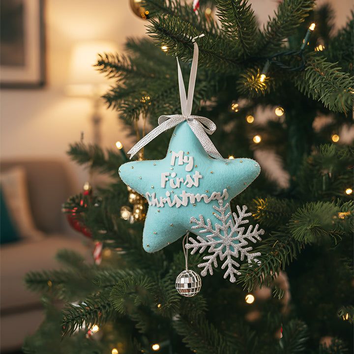 Handmade "My First Christmas" Star Ornament For Tree Decoration