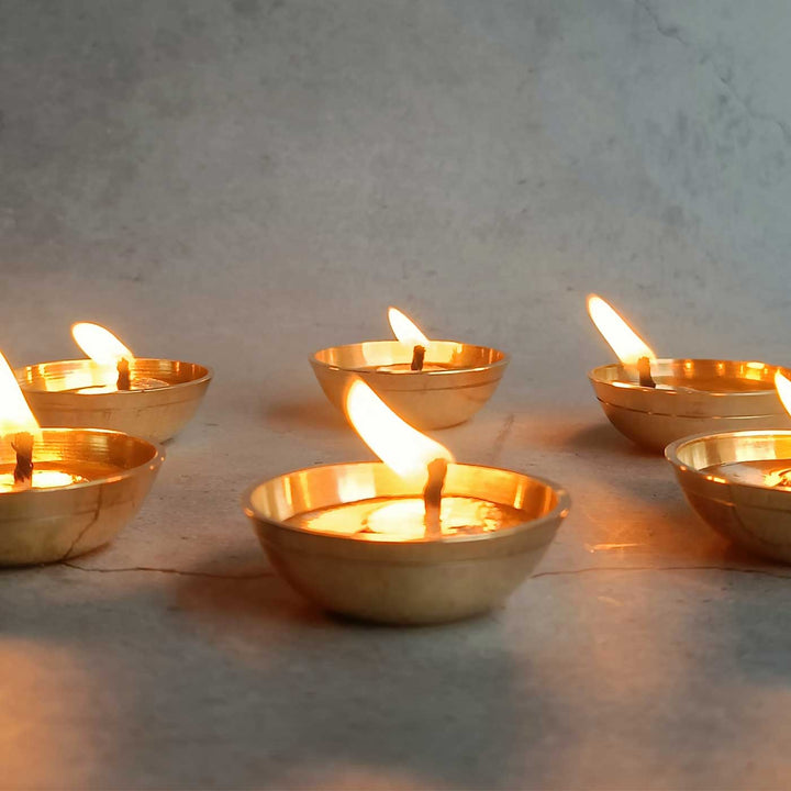 6 Pc | Jyot Design Brass Diyas