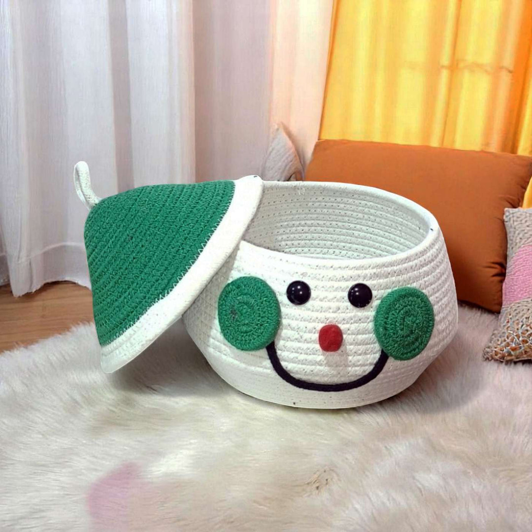 Santa Handmade Coil Basketry Cotton Rope Basket for Kids