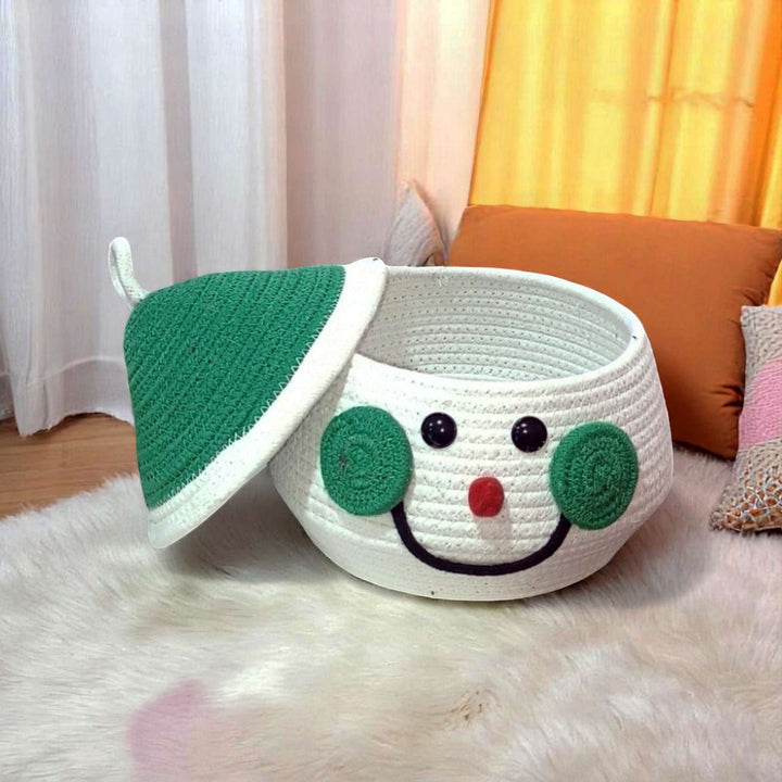 Santa Handmade Coil Basketry Cotton Rope Basket for Kids