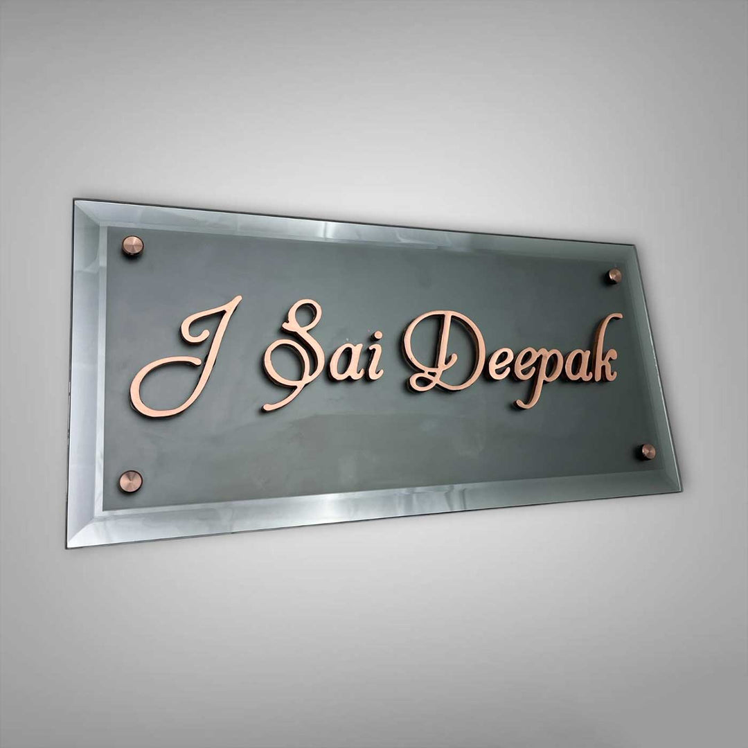 Personalized Weatherproof Grey Rectangle Copper Stainless Steel Name Plate