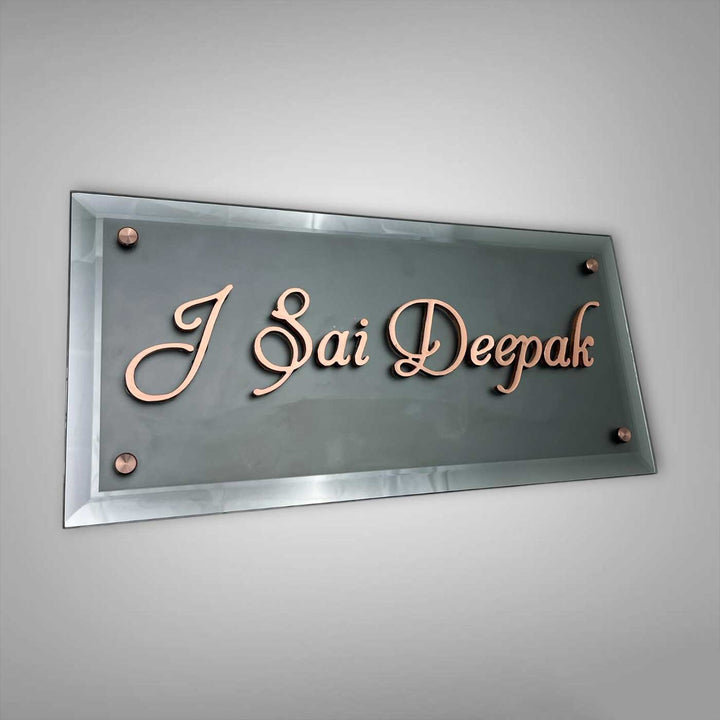 Personalized Weatherproof Grey Rectangle Copper Stainless Steel Name Plate