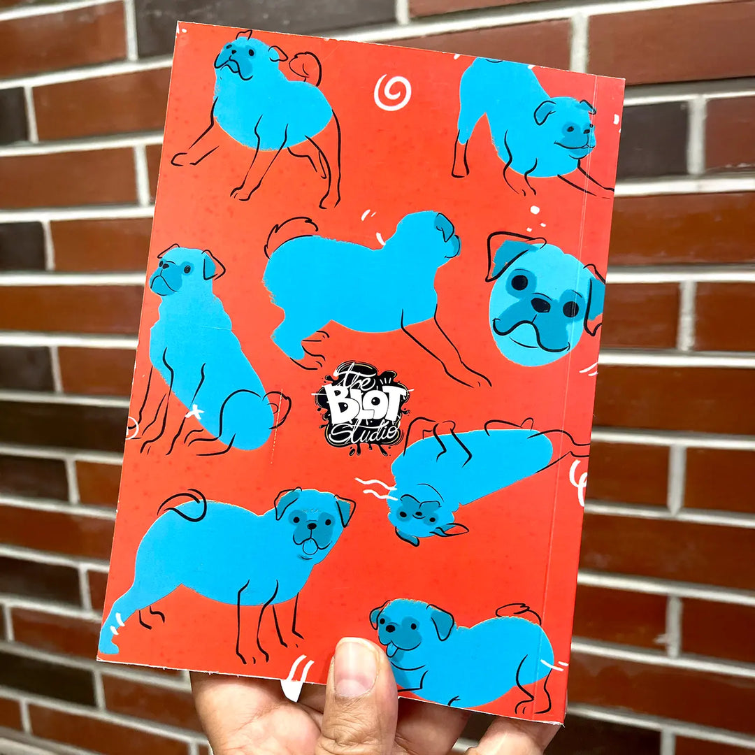 Printed Pug Theme Ruled Notebook | A5 | 50 Pages