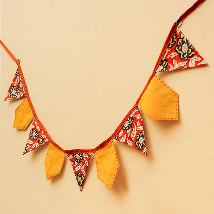 Handmade Yellow-Red Rangriti Fabric Toran