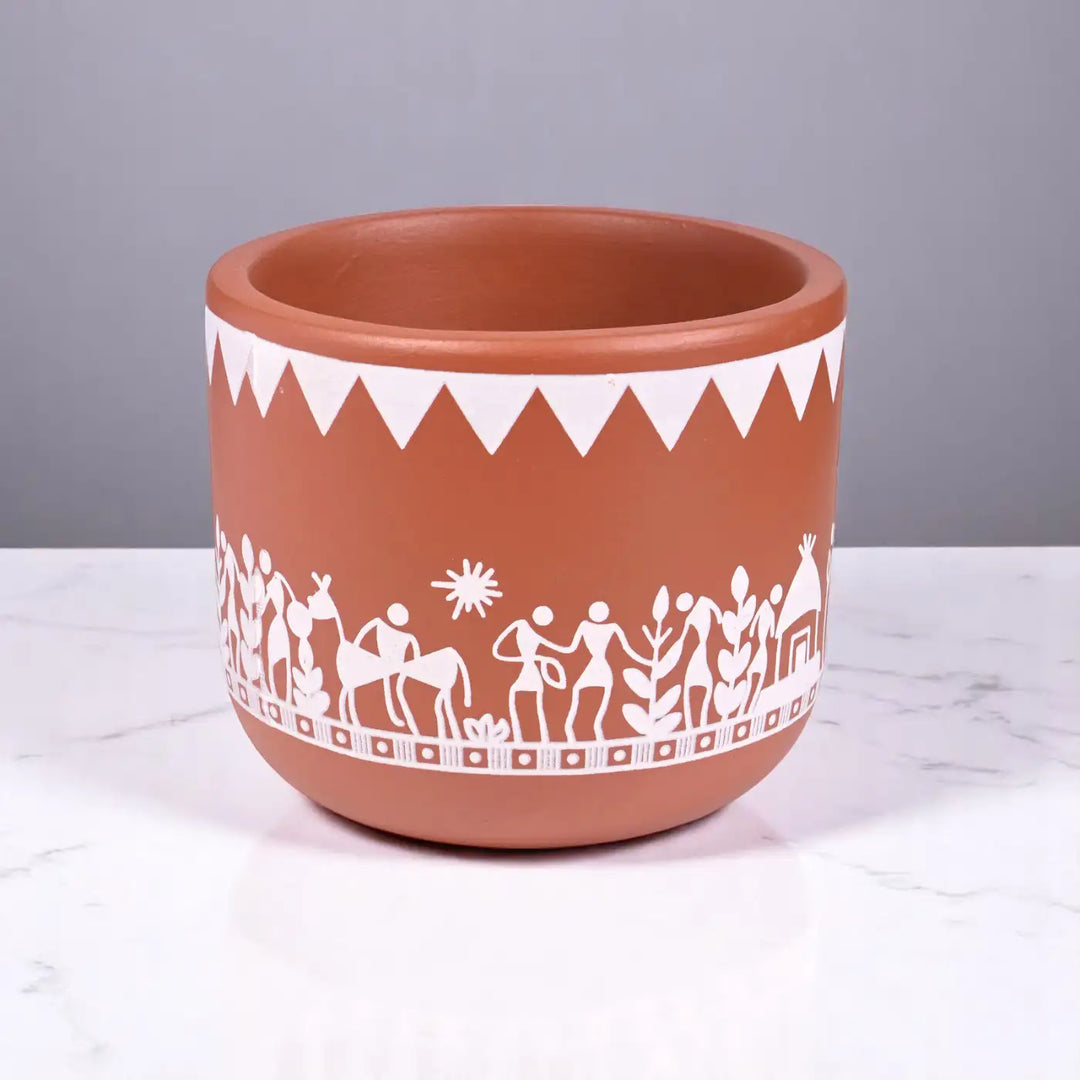Handmade Mandala Design Terracotta Planter