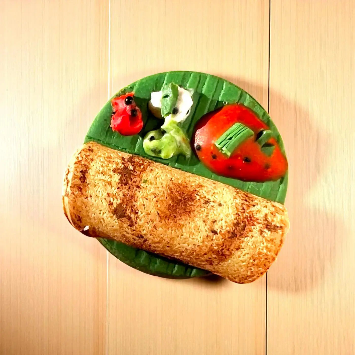 Buy Handmade Polymer Clay Miniature Dosa Ring Online On Zwende