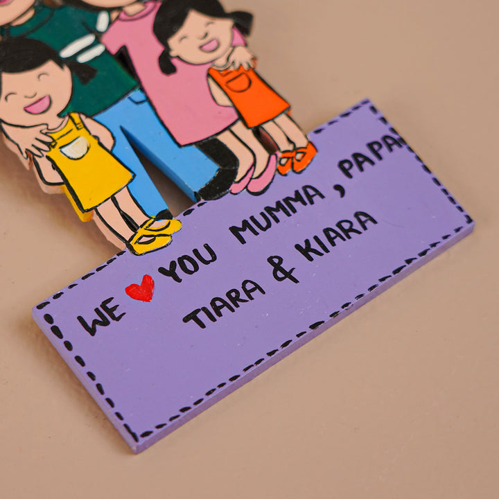 Personalized Family Theme MDF Wood Fridge Magnet