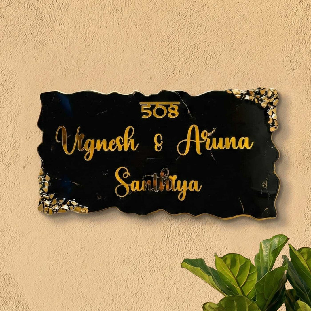 Personalized Rectangle Black Resin Name Plate