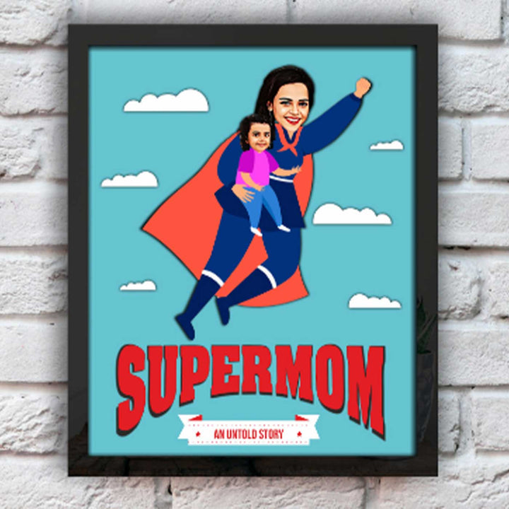 Photo Personalized Supermom Theme Framed Decorative Plaque For Mothers