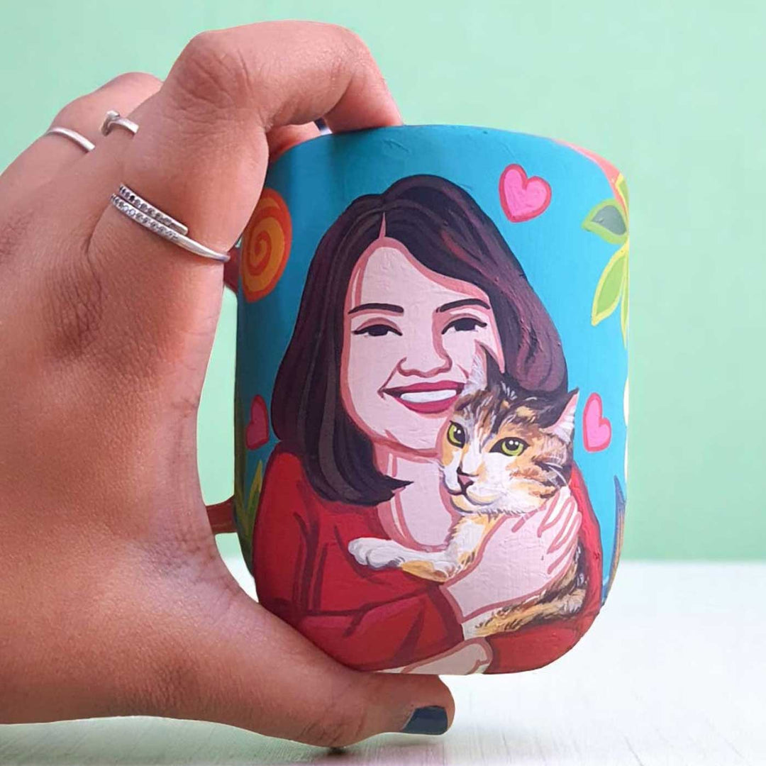 Photo Personalized Hand-Painted Pop Art Illustrated Caricature Mug | 300 ML