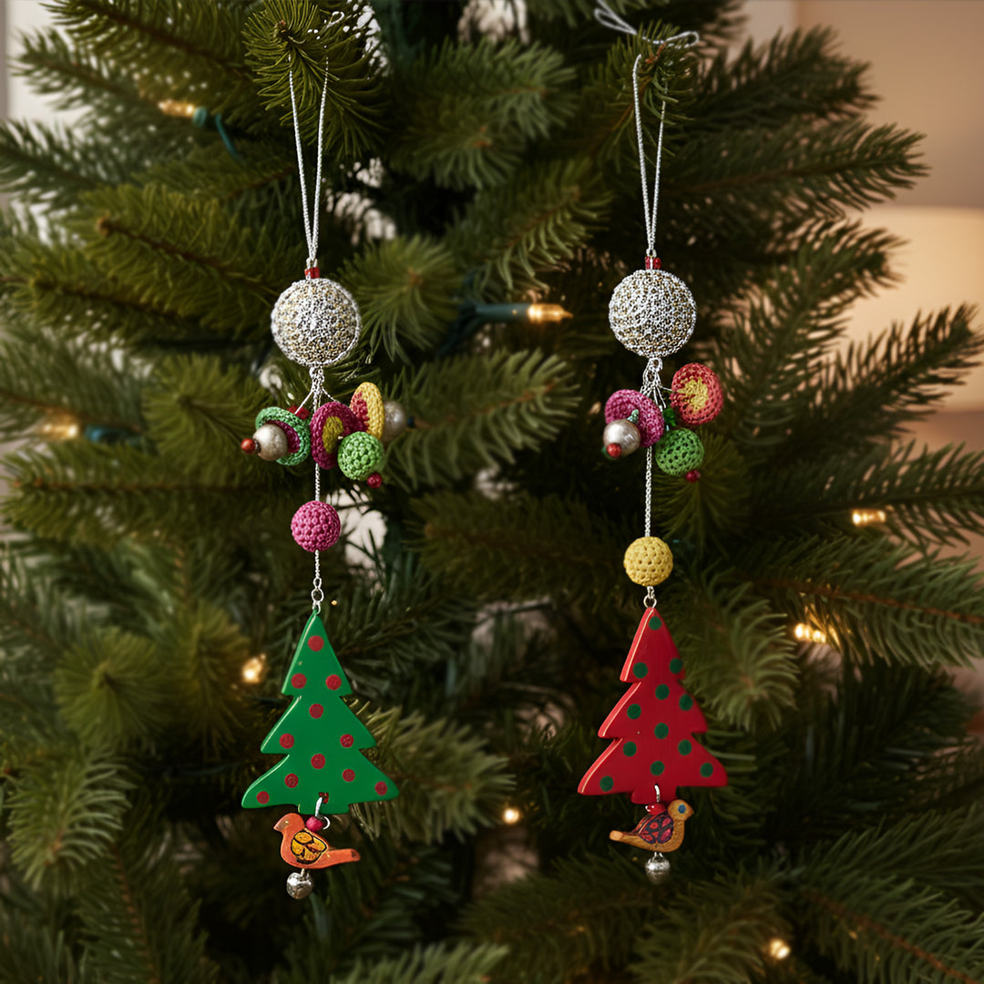 2 Pc | Handmade Dangling Tree Ornaments For Christmas Decoration
