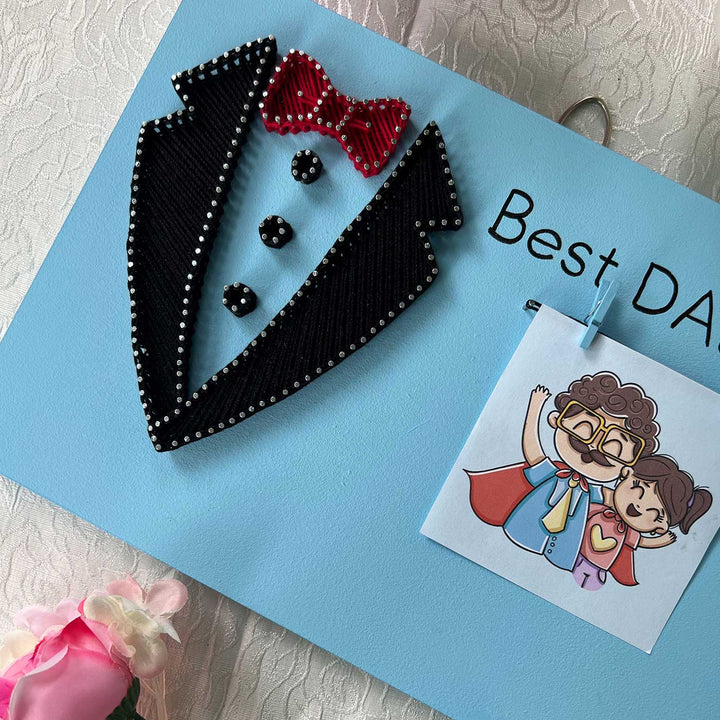 Personalized Handmade String Art Best Dad Ever Wooden Decorative Plaque For Fathers