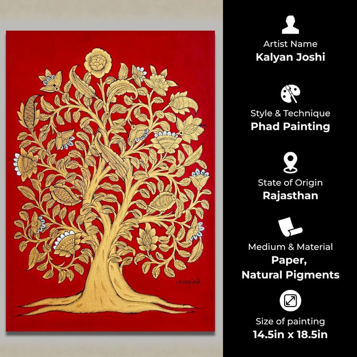 14.5 X 18.5 Inch | Tree Of Life Paper Phad Painting