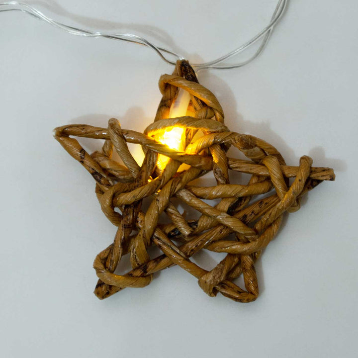 3m, 13 Bulbs | Handmade Banana Rope Star Fairy Lights