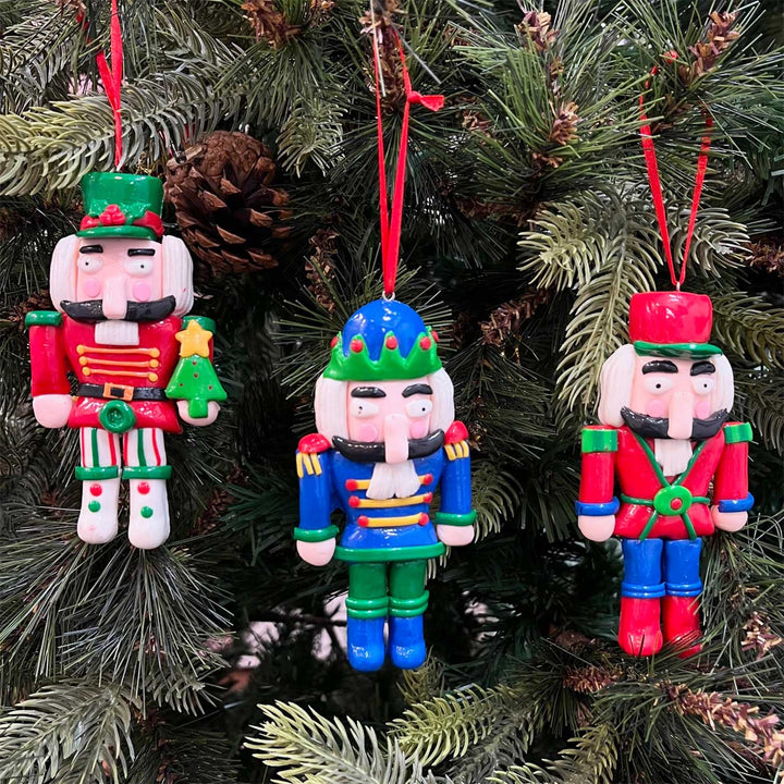 Handmade Captain Soldier Clay Ornaments For Christmas Tree Decoration | Set Of 3