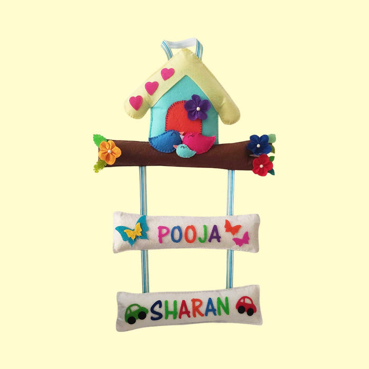 Personalized Handmade Tree House Felt Name Plate